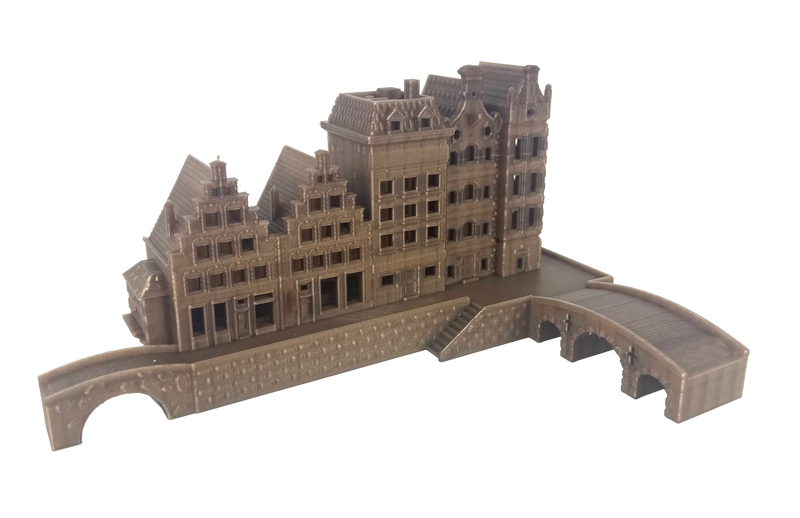 Hemp PLA Filament 3d printed Dutch Architecture by MiniWorld3D